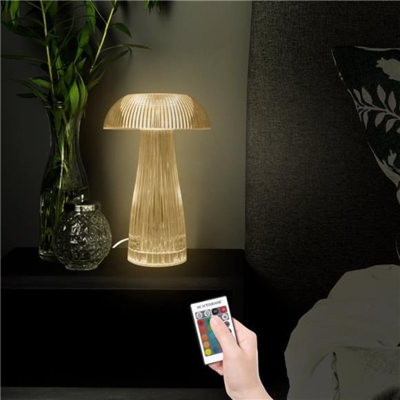 NEW Neon Light Home Decor MultiColor Mushroom LED Tabletop Touch Lamp wth Remote - Picture 10 of 12